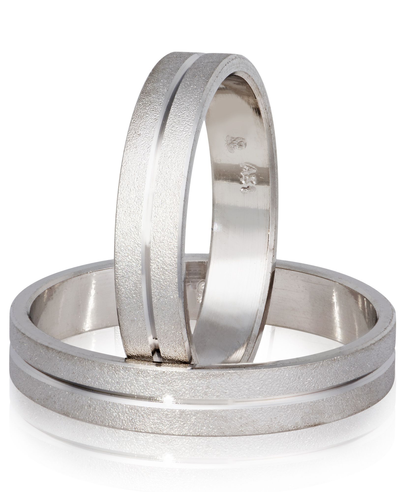 White gold wedding rings 4.5mm (code S72)